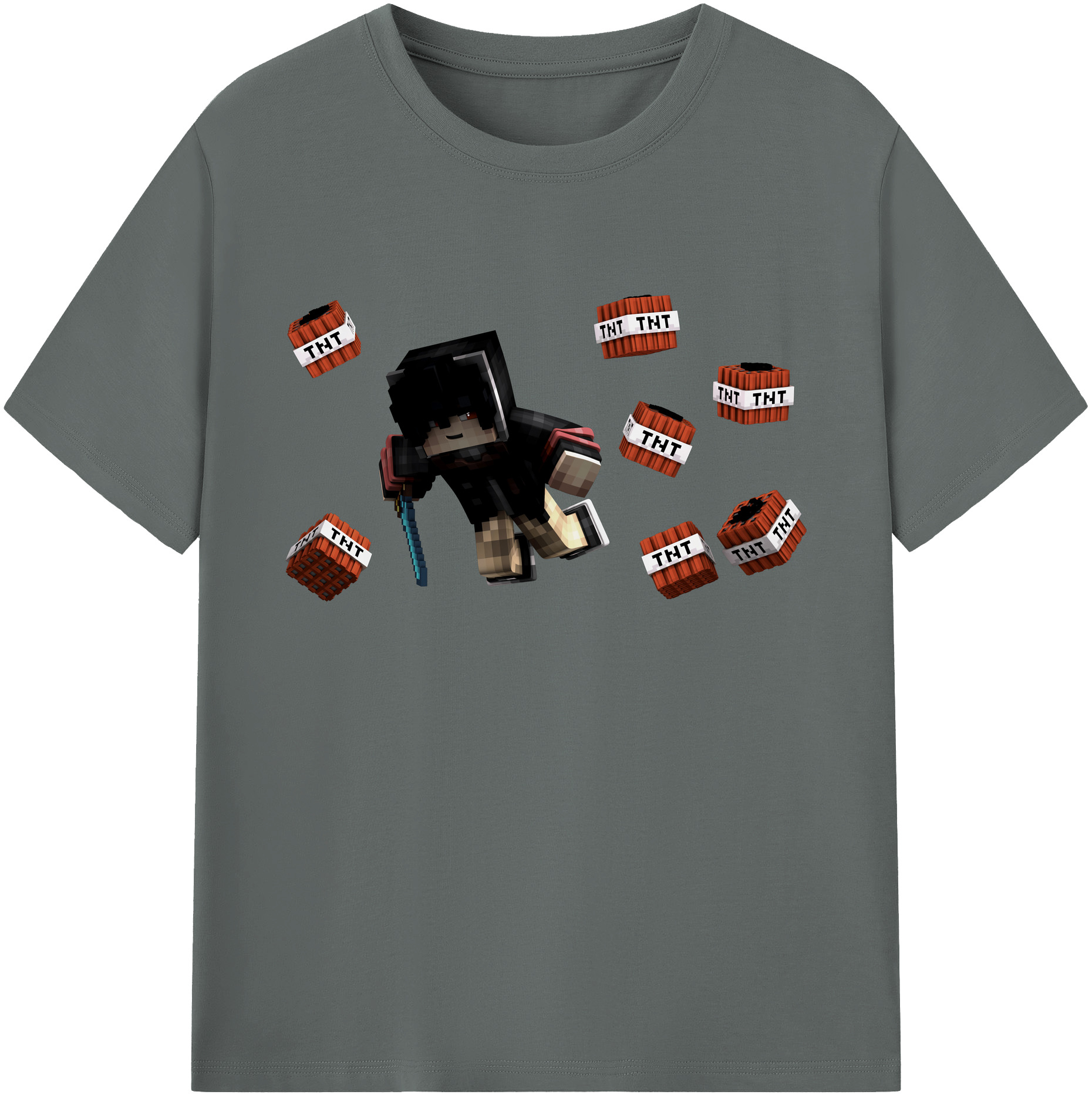 （画像用） マインクラフト ブロックの世界 Minecraft MC Block world 綿100％ メンズ半袖Tシャツ｜肌触りやわらか＆通気性
